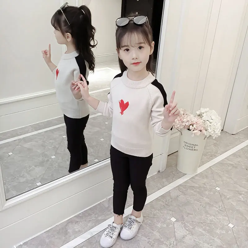 

Children's Winter Warm Sweaters For Girls New Year's Sweater With Love Sweater For Girls Toddler Girl Clothes