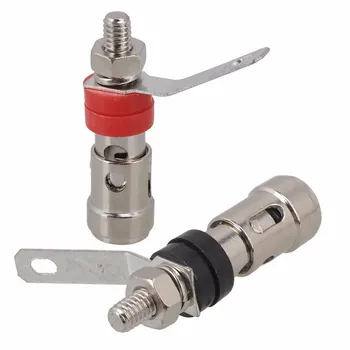 

Silver Speaker AMP Terminal Binding Post Spring Loaded Press Type Copper
