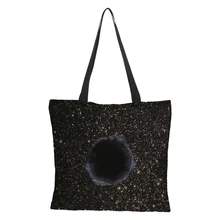 Индивидуальная Женская Повседневная двухсторонняя Складная многоразовая сумка из мешковины на плечо с рисунком звезд, большая ВМЕСТИТЕЛЬНОСТЬ