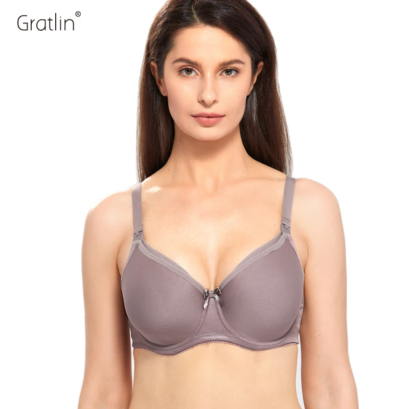 

Gratlin Nursing Bra Maternity Plus Size C D DD E F G H Cup Full Coverage Breastfeeding Clothes Pregnancy