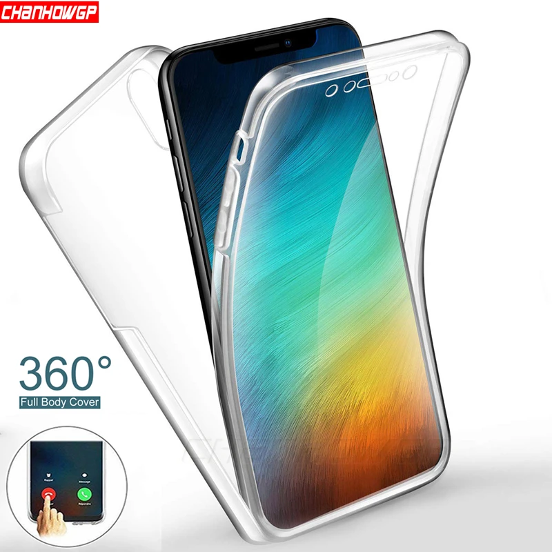 360 прозрачный двойной силиконовый чехол для iPhone XS Max XR X с полным покрытием 6 6S 7 8 Plus
