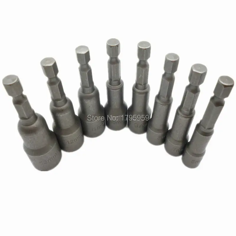 8 PCS Professional Magnetic Nut Driver Set Metric Socket 14 Hex Power Drill Bits 6mm~13mm Drill Bit Adapter Hex Power Tools (1)
