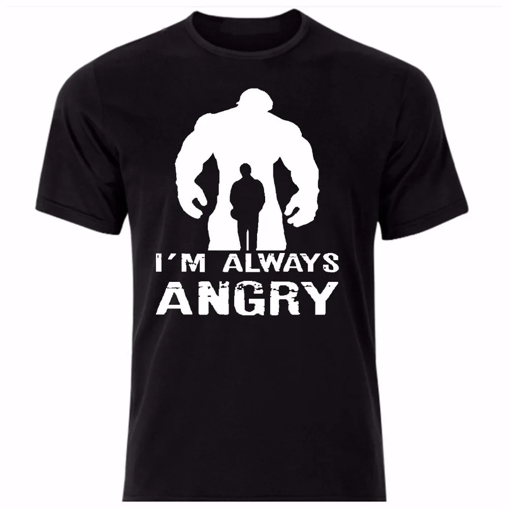 

2019 New Fashion Brand Hot Summer Clothing Cotton Men T-Shirt High Quality I'M Always Angry O-Neck Oversize Style Tee Shirts