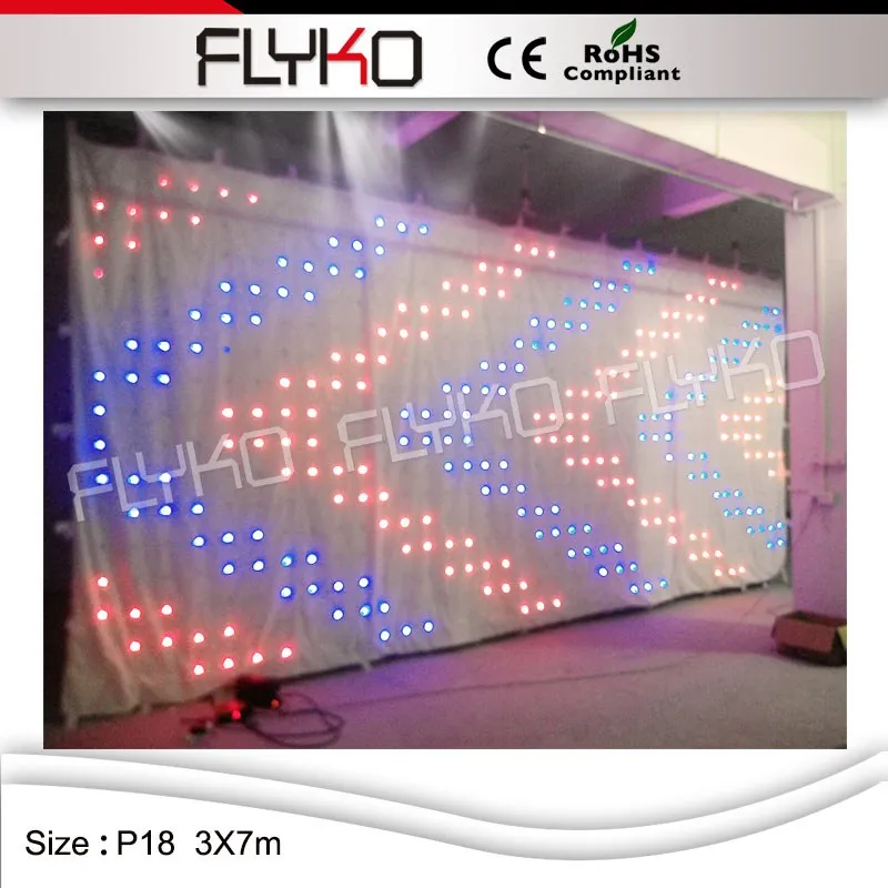 Flyko белый/черный огнеупорный бархат ткань RGB 3 в 1 светодиоды фон занавеска