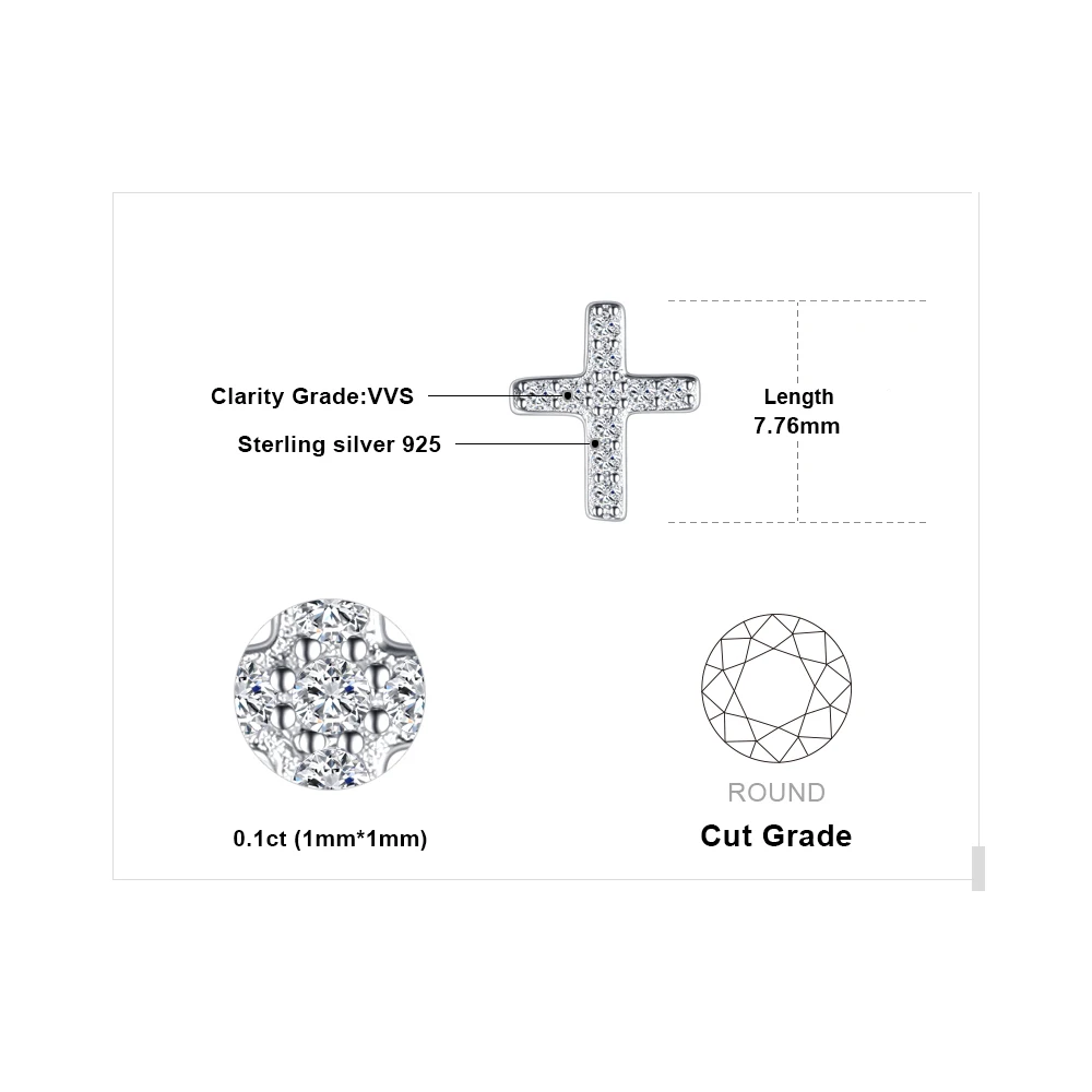JewelryPalace 0.1ct кубического циркония крест серьги для Для женщин натуральная 925 пробы