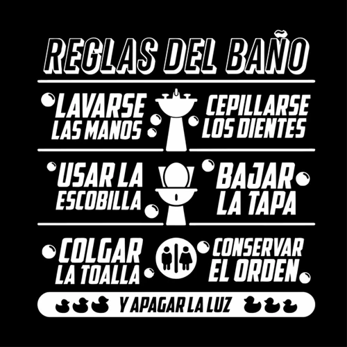 Spanish Bathroom Rules Quotes Vinyl Wall Sticker Children Bathroom Art