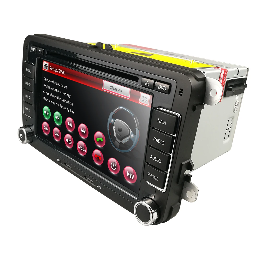 Cheap GPS 2Din 7" Car DVD player Navi for V W Golf Polo Passat Tiguan J etta EOS DVR Mirror link BT RDS DAB Free Map card Rear camera 3