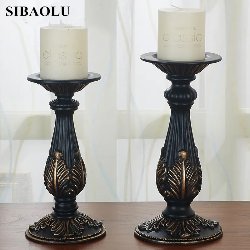 SIBAOLU Wedding Candle Holders Europe Vintage CandleStick Home