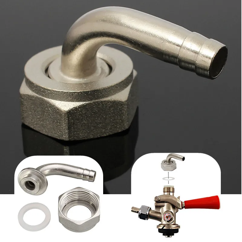 Beer Brewing Faucet Connector 90 Degree Tail Pipe Elbow Six Angle Nut