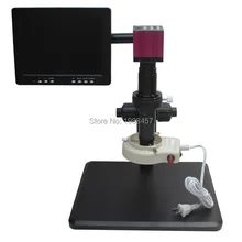 HD HDMI USB Industria Digital Cámara + Soporte de Ajuste Fino + 10X-200X Microscopio C-mount Lente + 56 LED luz + Monitor de $ number pulgadas