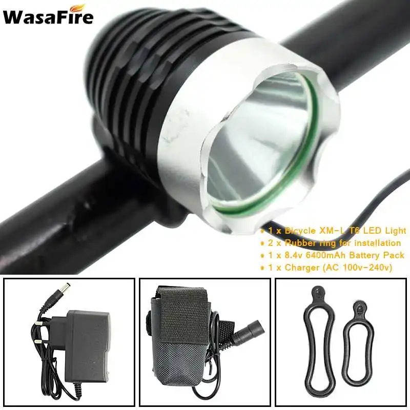WasaFire 2000lm XM L T6 светодиодный фонарь 3 режима горный дорожный велосипед передний