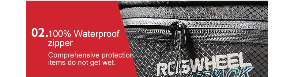 Perfect ROSWHEEL Waterproof Bike Bicycle Bags Front Beam Frame Tube Bag MTB Road Foldig Bike Phone Bag Cycling Accessories ATTACK SERIES 13