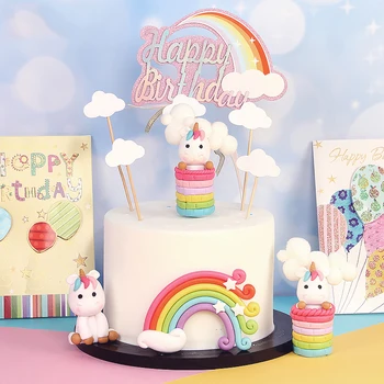 Rainbow Unicorn Cake Topper