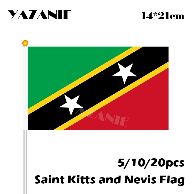 YAZANIE 14*21 см 5/10/20 шт Saint Kitts и Nevis Hand Wave баннеры маленький мир национальные флаги