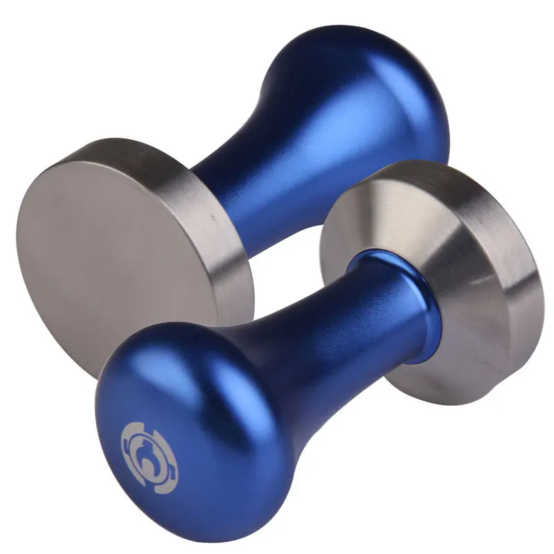 New Blue Stainless Steel Coffee Tamper Machine Espresso Press Handpresse Coffee Flat Base Tamper Coffee Press Espresso Tamper