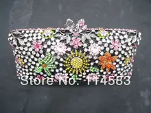 8208 MultiColor-C цветочный цветок леди мода свадебные ну вечеринку полый металлический вечер кошелек сумочка мешок клатч чехол