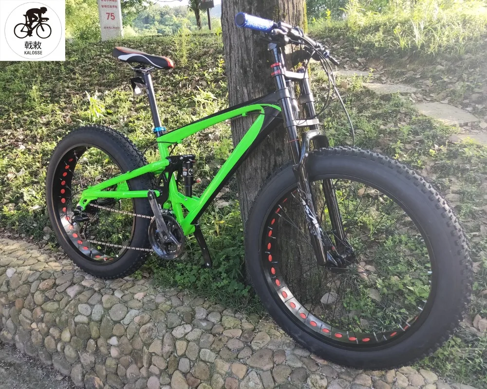 Top Kalosse 100mm rims DNM 165mm travel   Full suspension beach  bike   bicicleta bike  27 speed  fat   bicycle 1