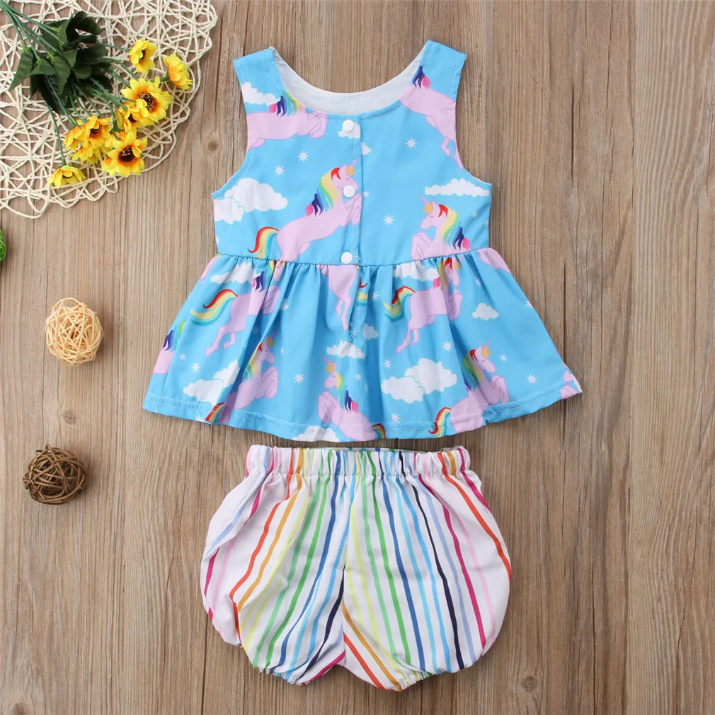 Rainbow Unicorn Tops Dress Striped Shorts Pants -Unicorn Fashion HTB1TIljqVmWBuNjSspdq6zugXXaK