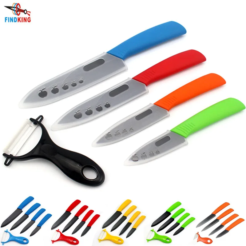 

Top quality Gifts Zirconia black blade colorful handle 3" 4" 5" 6" inch + Peeler + covers ceramic knife set kitchen knives set