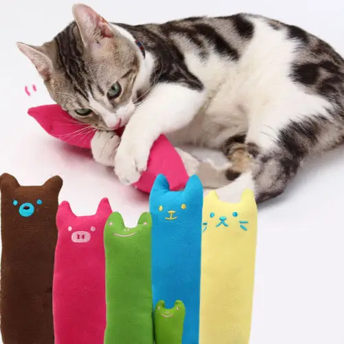Funny Cute Shape Pet Kitty Cat Toys Soft Plush Sound Squeaky Chew Toy