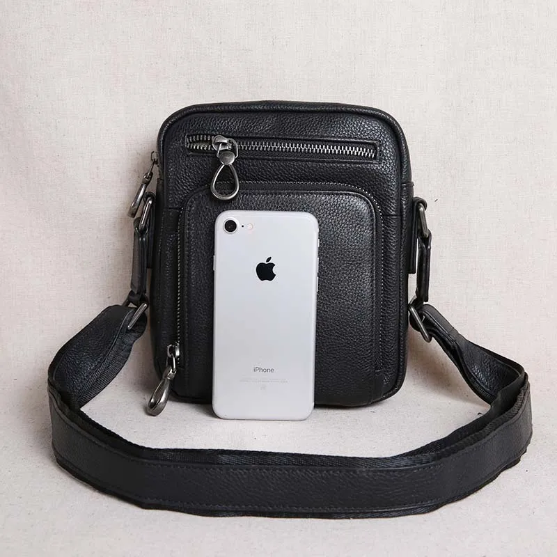 AETOO Summer leather men's bag shoulder slung bag head layer leather men's small bag mini lightweight casual vertical tide