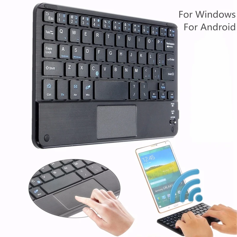 

LEORY Portable Ultrathin 81 Keys Mini Wireless bluetooth 3.0 Keyboards w/Touchpad For Windows PC For Android 3.0 Windows XP 7 8