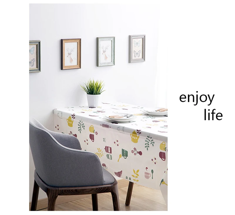 TUUTH PEVA Tablecloth 130 140cm 130 180cm Waterproof Oilproof Dining Table Cover Placemat For Restaurant Kitchen Home Decor4