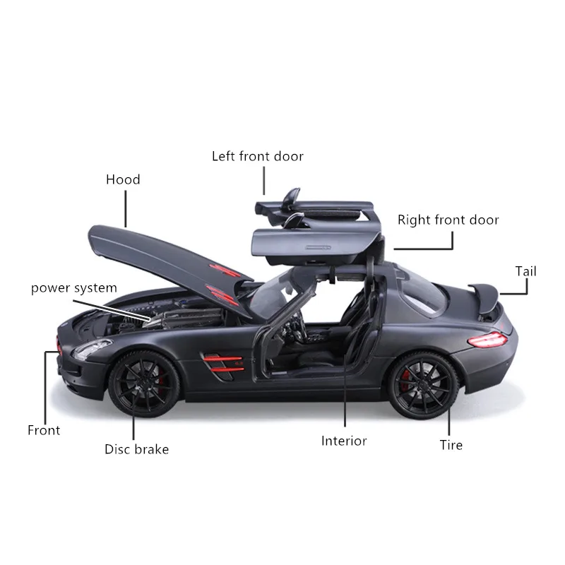 Спортивный автомобиль Maisto 1:18 Mercedes Benz SLS AMG GT модель автомобиля из сплава в стиле