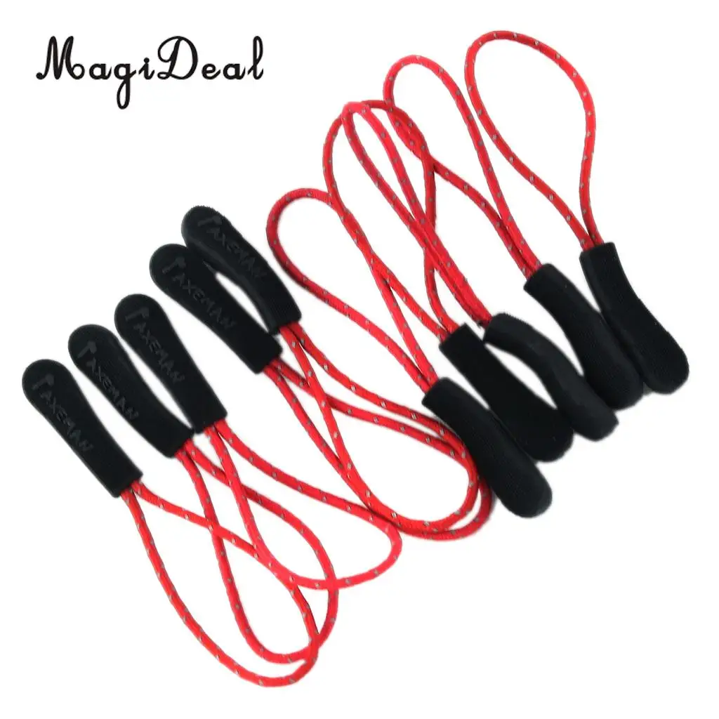 MagiDeal 10Pcs Reflective Zipper Pull Cord Zip Puller Zip Fastener Cord