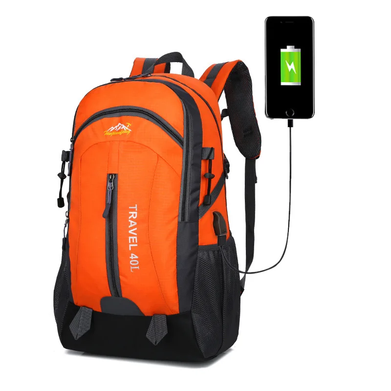 40л Водонепроницаемый рюкзак, походная сумка, велосипедный рюкзак для альпинизма, дорожные сумки для мужчин и женщин, USB зарядка, противоугонная спортивная сумка - Цвет: Orange no stock
