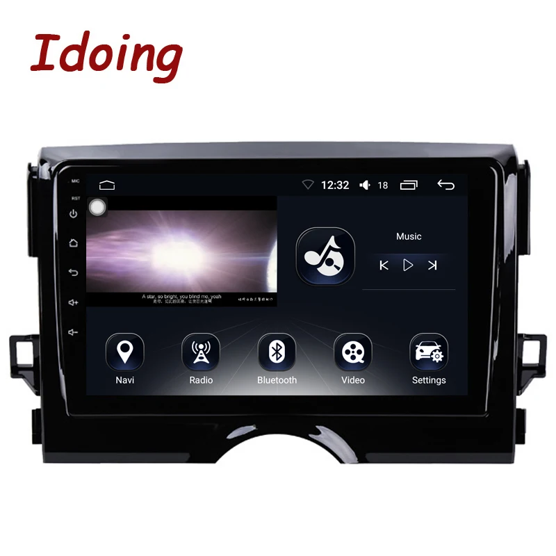 Flash Deal Idoing 9"4G+64G 2.5D IPS Screen Octa Core 1 Din Car Radio Android 8.0 Multimedia Player Fit Toyota Reiz 2011-2016 GPS Navigation 2