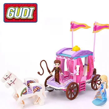 

Princess Castle Building Blocks Set Kids Children Simulation Royal Carriage Dolls Toys Bricks Play Game Home Decor Girl Christma