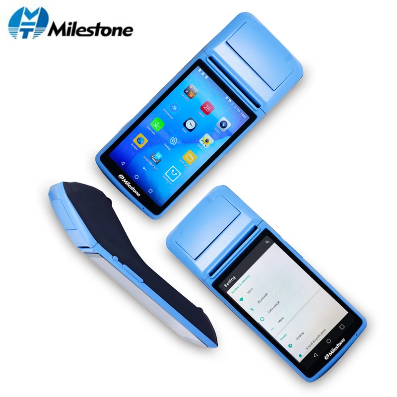 Веха пос-терминал принтер чековый сенсорный экран Bluetooth wifi GPRS POS машина USB SIM Портативный беспроводной Android