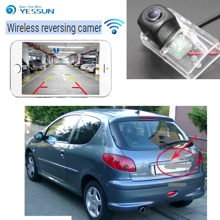 YESSUN  wireless Rear View Camera For Peugeot 206 207 306 307 Sedan 308 406 407 5008 Partner Tepee CCD Night Vision Parking