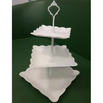 

Plastic 3 Layers Cake Stand Rod Baking Tools Gadgets Accessories Stainless Steel Cake Plate Stand Cupcake Display Trays Stand