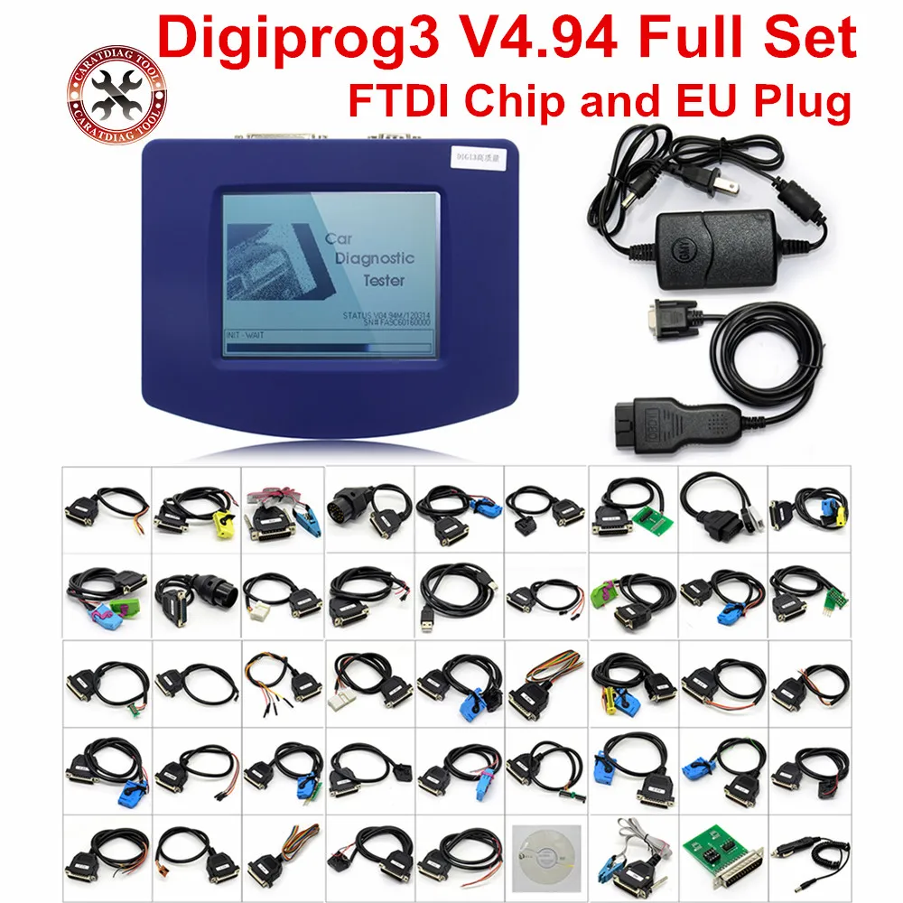 

DIGIPROG 3 V4.94 Full Set All Cables Odometer Correction 2018 Original CPU FTDI Chip with EU Plug Digiprog3 Mileage Correction