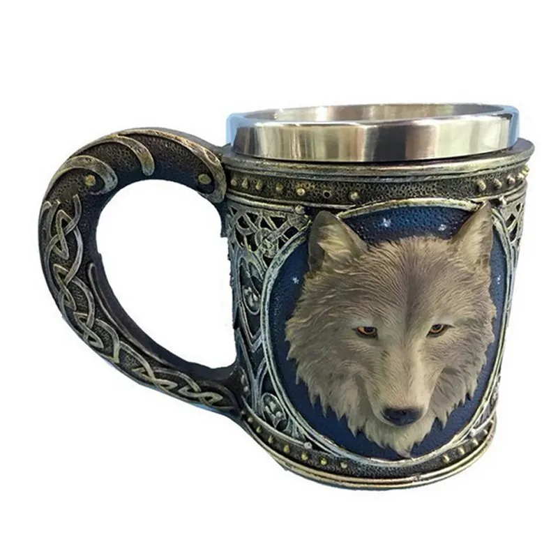 Ретро волк Тотем Кубок 3D Дизайн Древний крутой Волк Дизайн декоративная чашка хороший сосуд для питья Супер Удивительный подарок 1 шт
