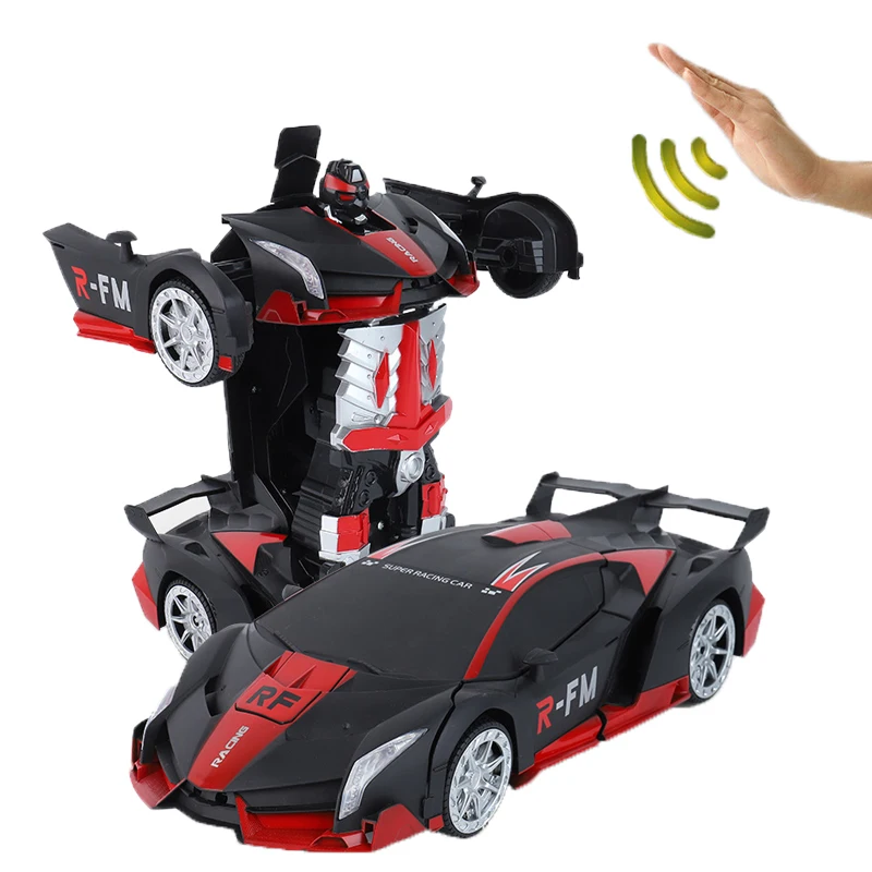 

New Toys 2019 1/12 Radio Control Cars With Light And Music Frosted Style Gesture Sensor rc Car Transformation Robot Car