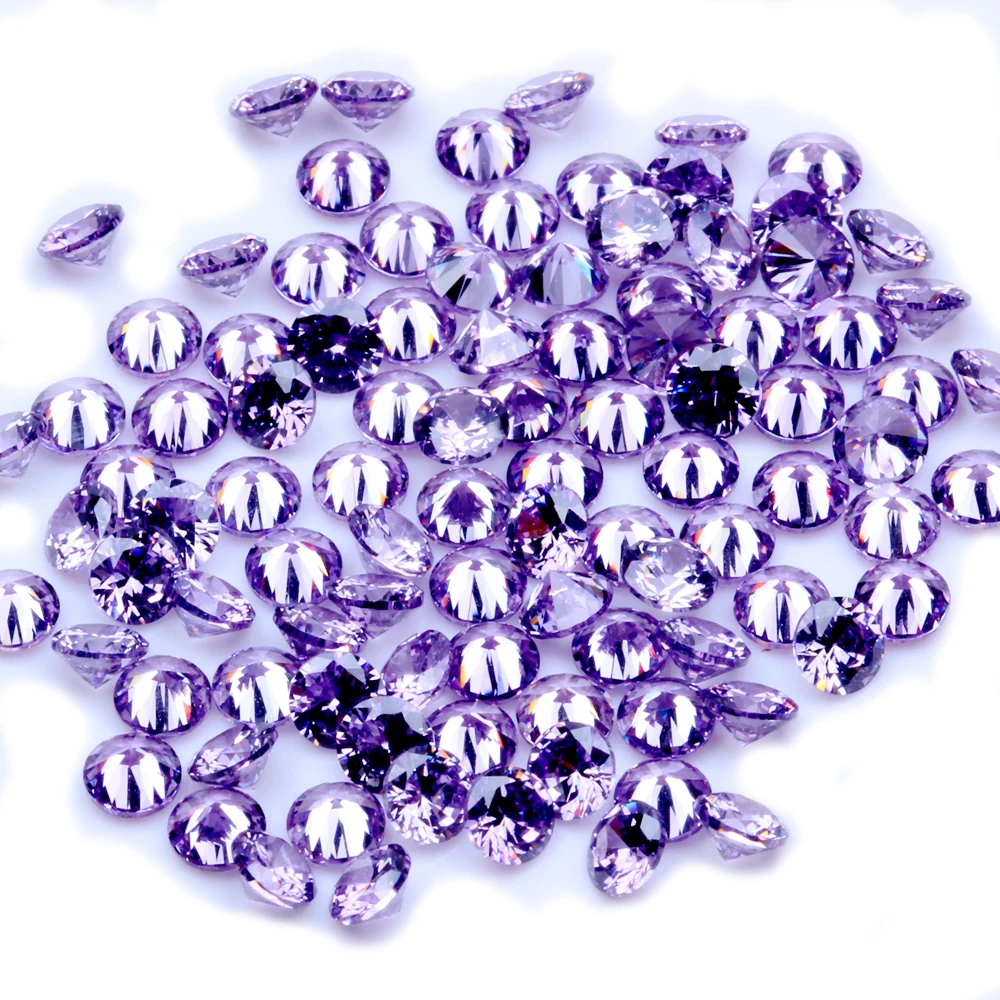 1000 шт AAAAA + 0 8 4 мм CZ Камень круглые бусины Фиолетовый Цвет кубический цирконий