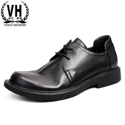Трендовая Мужская обувь для отдыха из натуральной кожи на мягкой подошве в деловом стиле, Универсальные Мужские модельные туфли из