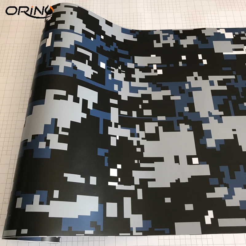 Black Blue Digital Vinyl Film Sticker-5