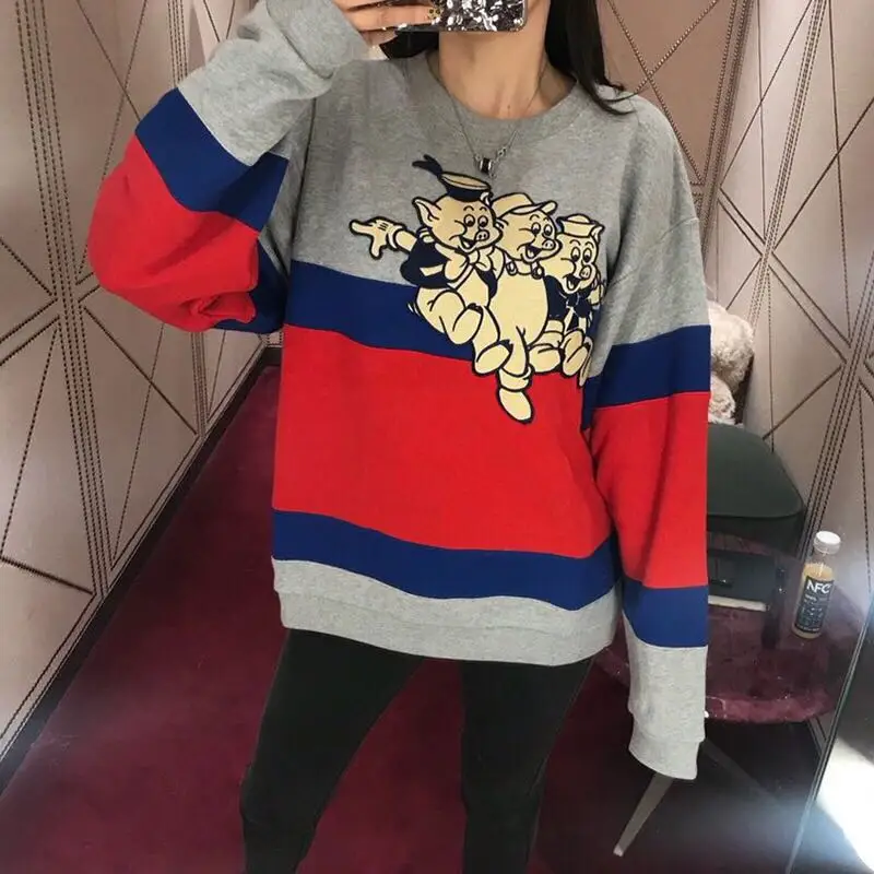 

S01655 Fashion women's Hoodies & Sweatshirts 2019 Runway Luxury Brand European Design party style women's Clothing