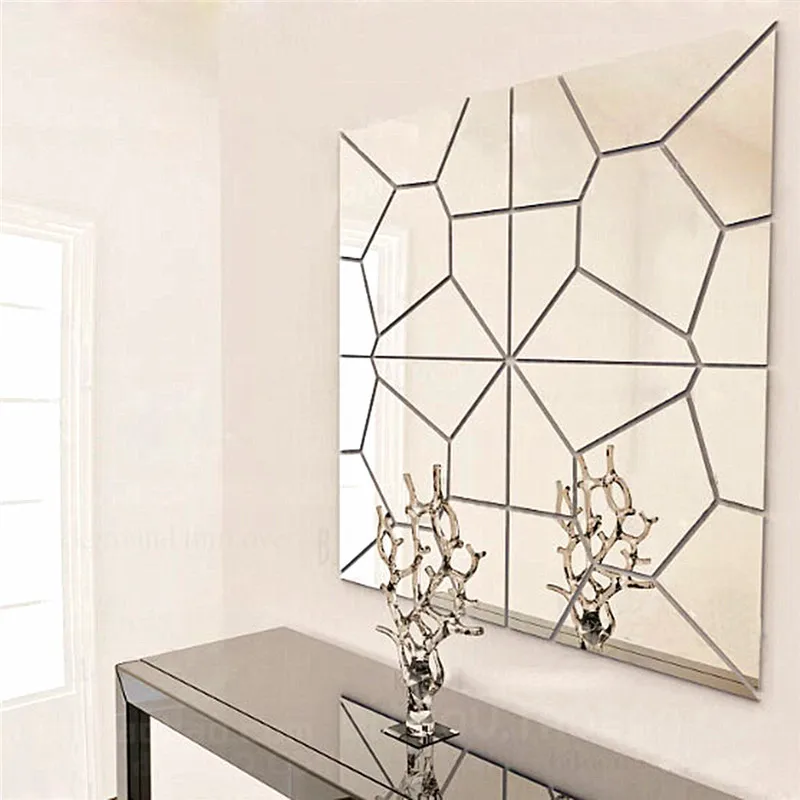 7 шт. 18*18 см Moire узор Quare зеркальная плитка наклейки на стену 3D наклейка мозаика украшения дома DIY для гостиная крыльцо