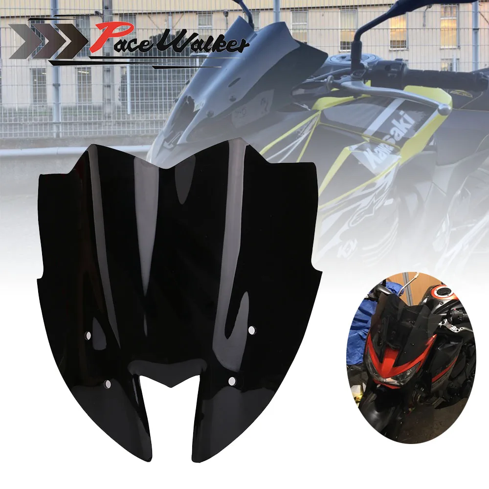 Black Motorcycle Windshield WindScreen Viser VIsor front glass For