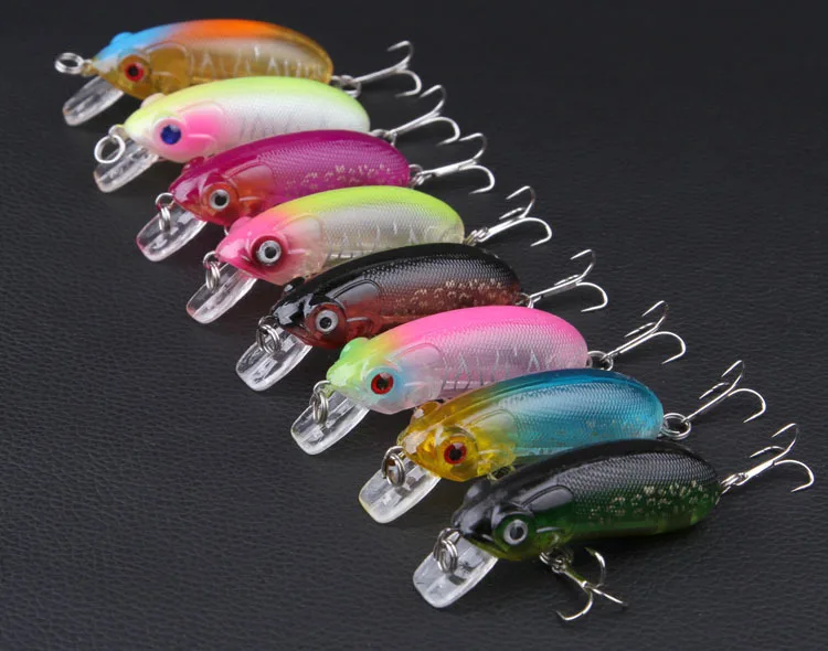 Anmuka 1pcs Minnow lure bait 8 colors hard 6cm 9.8g fishing perch freshwater sea | Спорт и развлечения