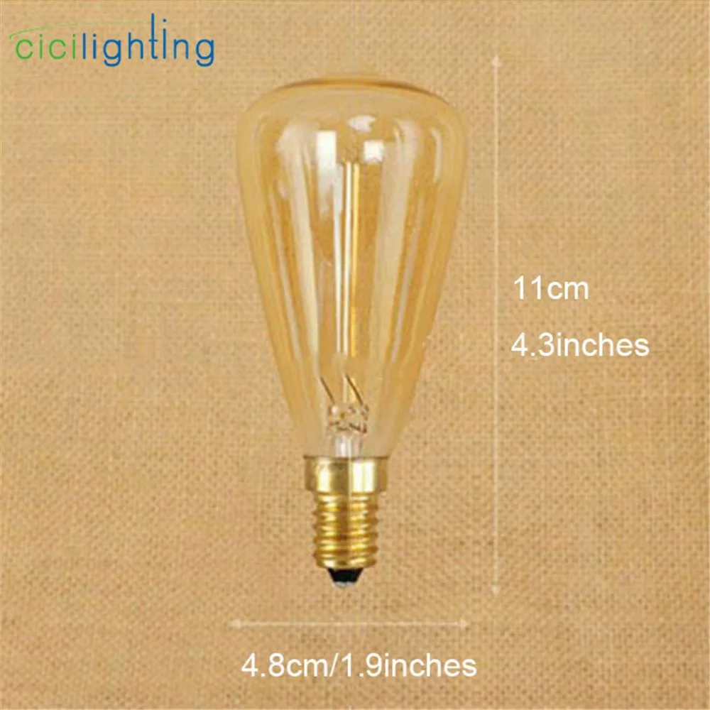 220V 40W E14 Эдисон лампы ST48 Винтаж Edison светильник накаливания Ретро лампа Lampoule