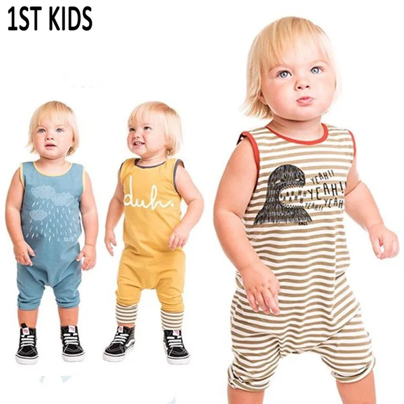 2021 New Baby Boys Rompers Boy Cotton Harem Jumpsuits Toddler Summer