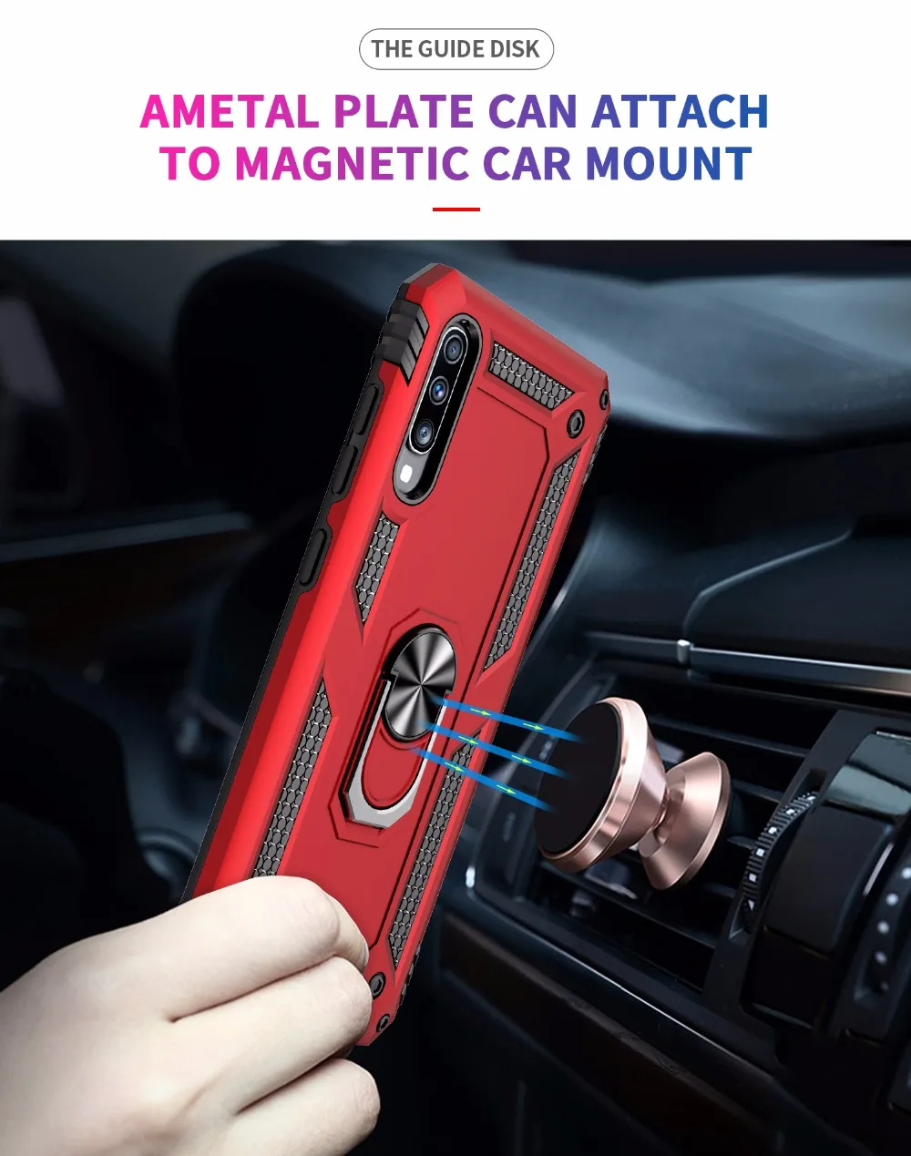 For Samsung Galaxy A50 case Holder StandArmor Hybrid Magnetic Bracket Finger Ring Cover For Samsung A10 A20 A30 A40 A50 A70 Case (11)