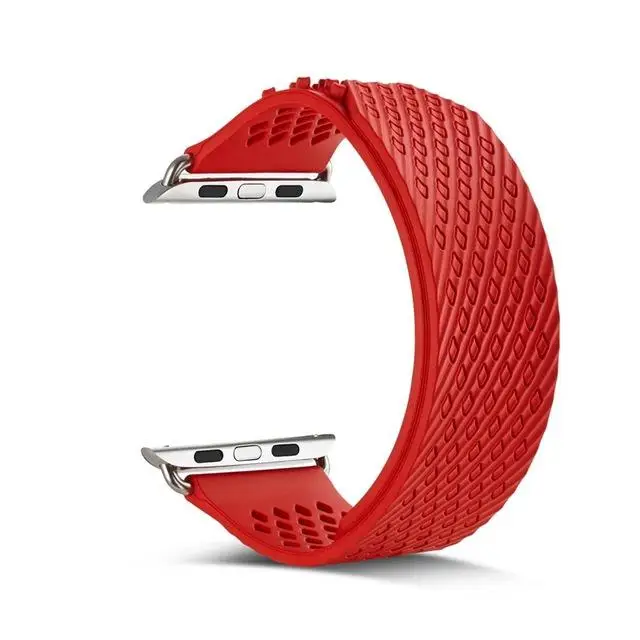 Спортивный силиконовый ремешок для Apple Watch band 4 5 44 мм 40 мм correa aplle watch 42 мм 38 мм iwatch band series 5 4 3 2 1 браслет ремень - Цвет ремешка: red