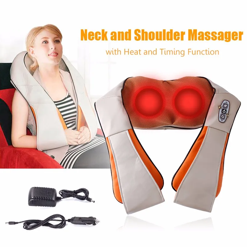 Роликовый массажер для шеи и плеч с ИК-прогревом